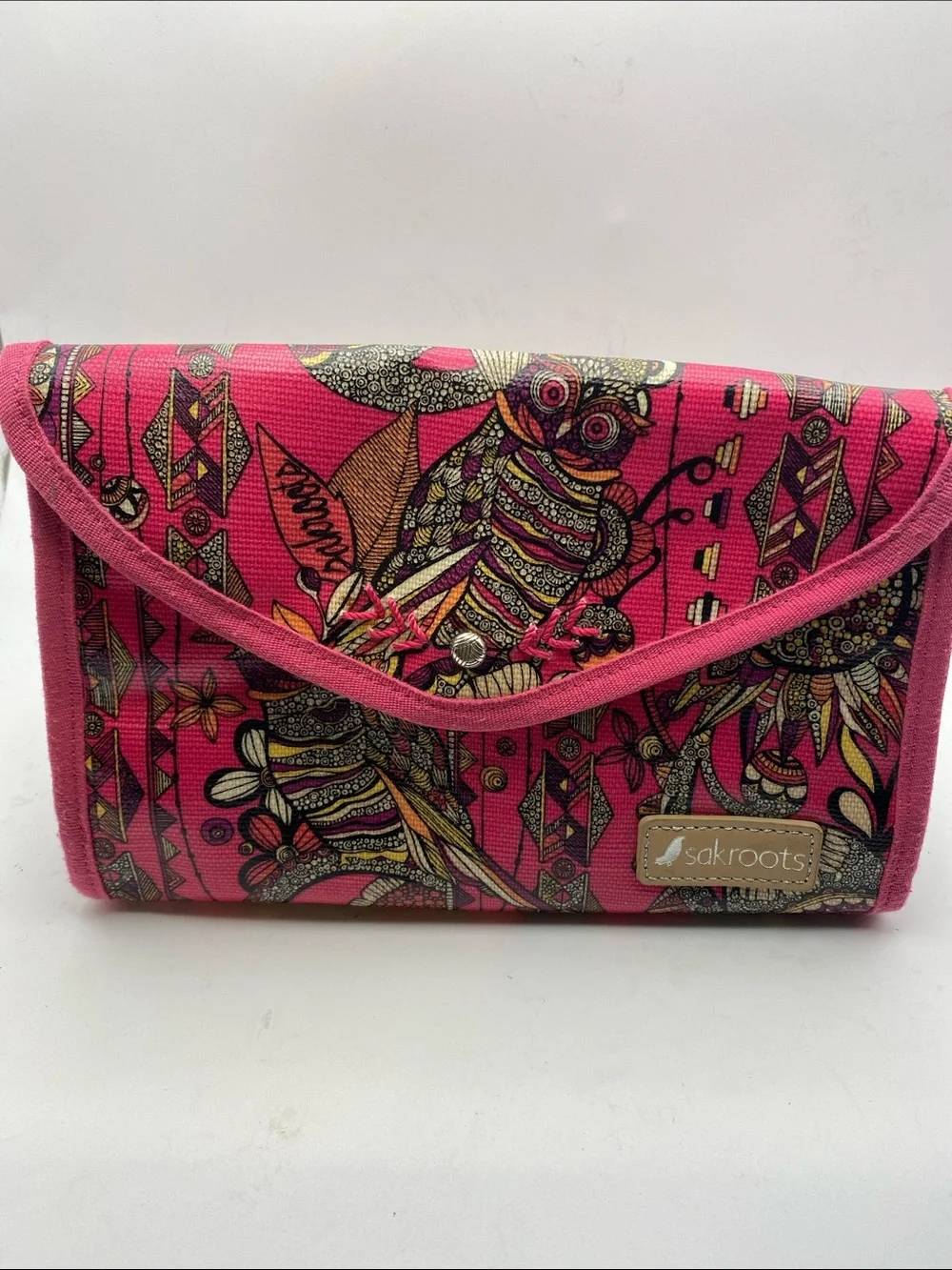 Sakroots Pink Patterned Foldover Clutch